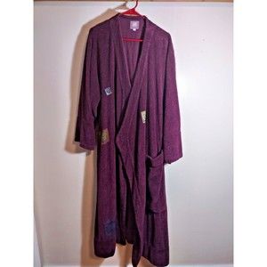 Blue Fish Women's Sz 2 Chenille Vintage Robe Purple Art to Wear Organic Cotton